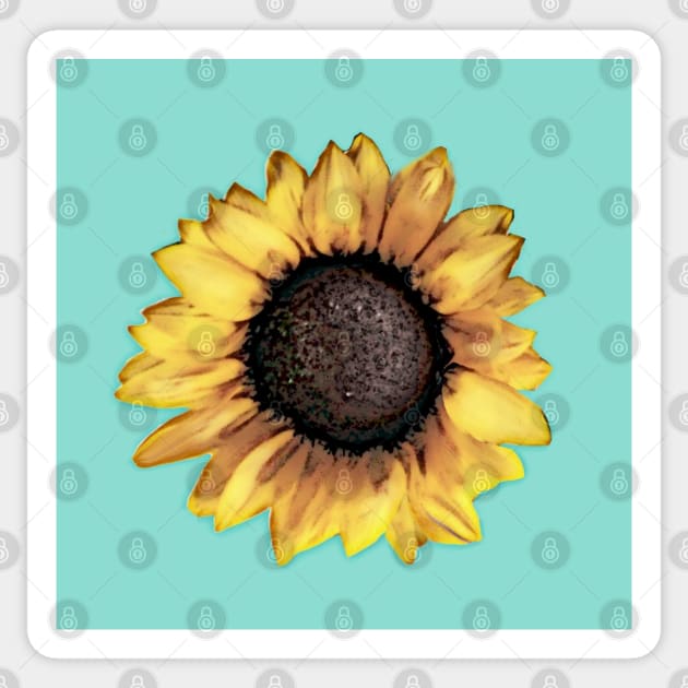 The Painterly Sunflower Sticker by FranBail